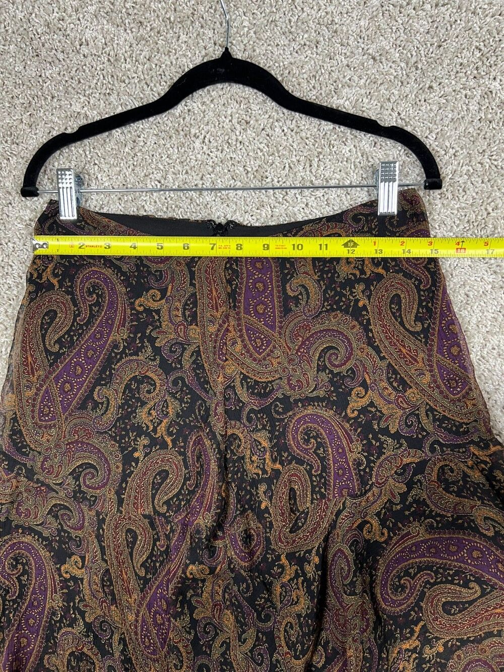 Vintage 1990s Lauren Ralph Lauren 100% Silk Tiered Maxi Skirt -Size 10 fits 6 - Picture 2 of 7